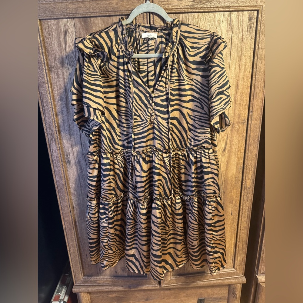 Entro Zebra Patterned Dress